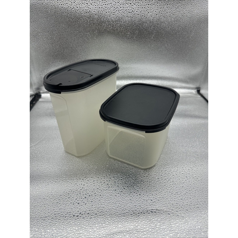 Tupperware Modular Mate 2 Piece Set Black Lid